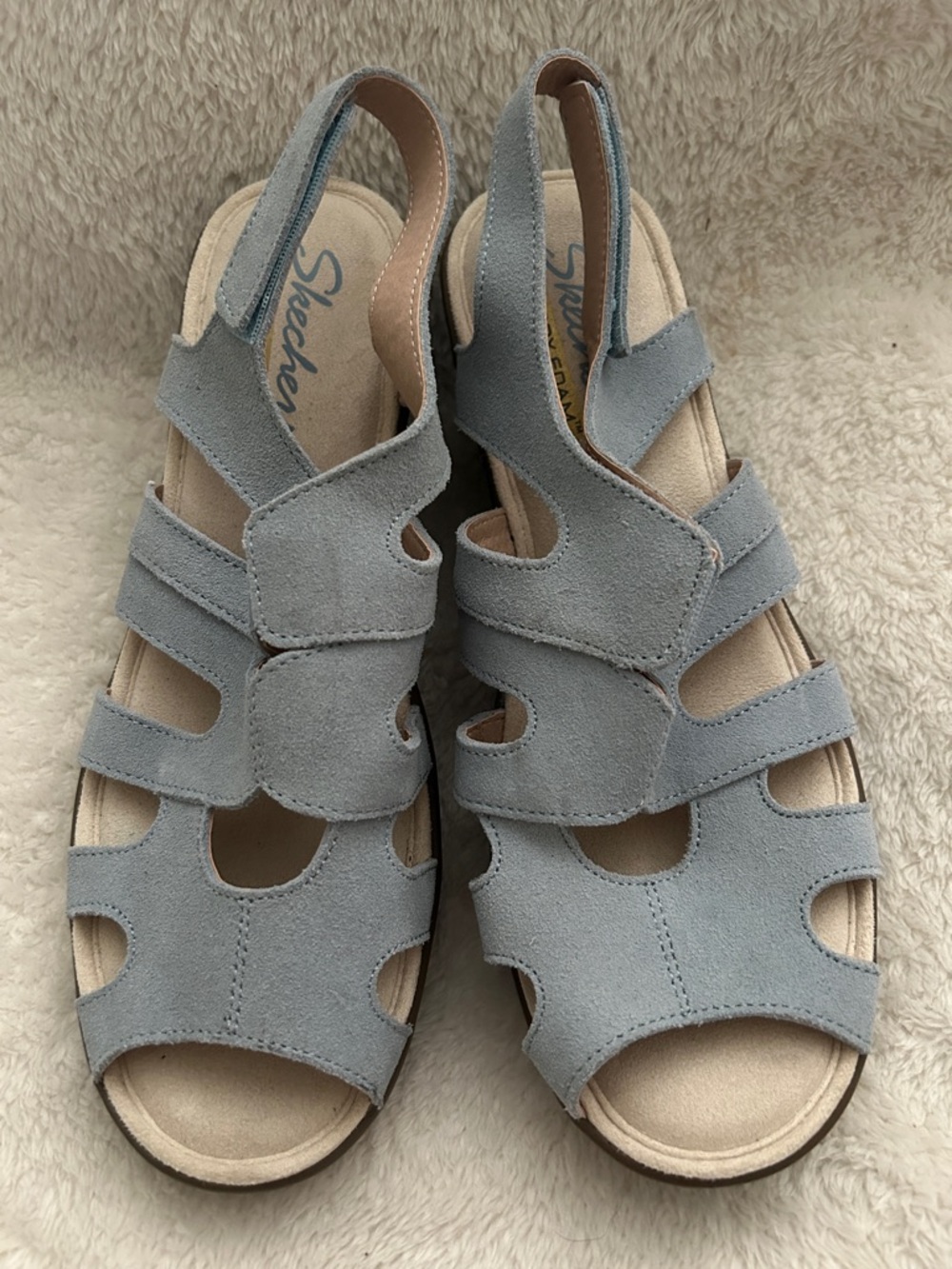 Skechers Women's Sky Blue Wedge Slingback Sandals - Picture 2 of 5